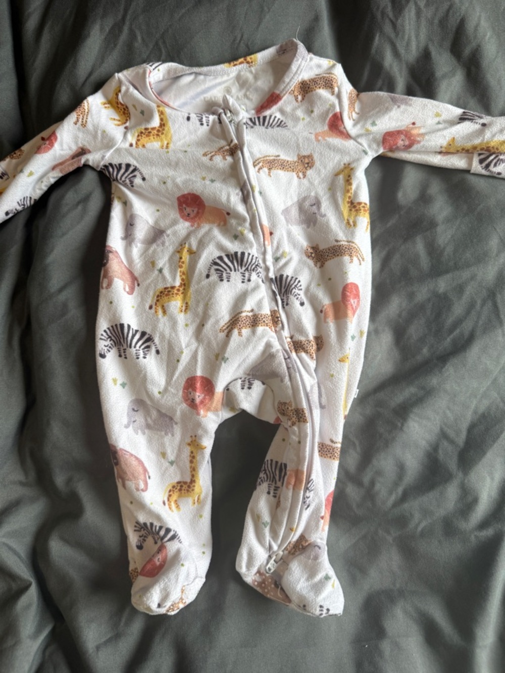 Caden Lane Safari Animal Print Baby One-Piece Footed Pajamas